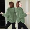 Autumn Winter Long Velvet Fleece Zipper Hooded Jacket Warm Sleepwear Polyester Fiber Basic Loose Fit Regular Sleeve Length