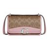 Bandit 18 Classic Monogram Buckle Closure Faux Leather And Luxurious Cowhide Shoulder Crossbody Bag Small Women Bags Brown Pink CF936-LHRJ8