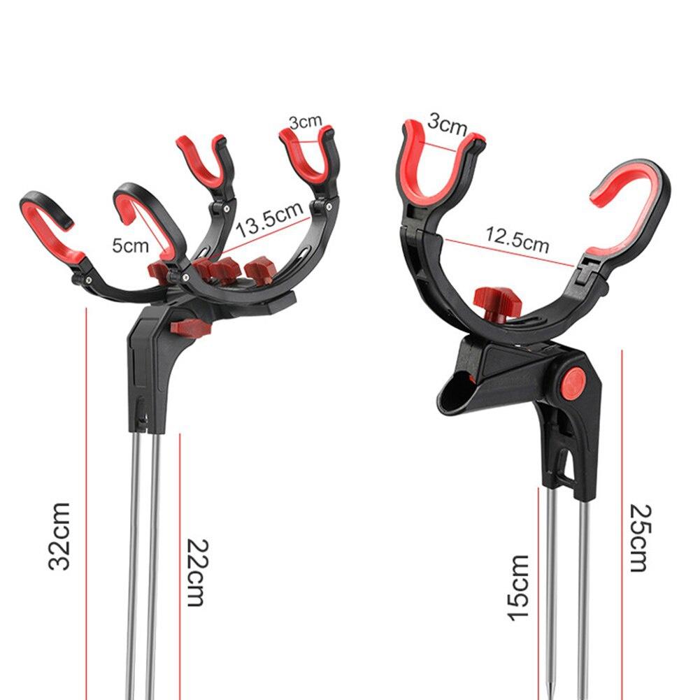 Fishing Rod Racks 360 Degree Adjustable Single/Double Turret Fishing Pole Holder Universal Fishing Rods Fix Pole Stand