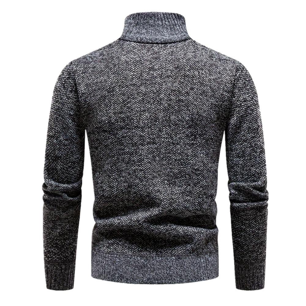 Autumn Winter Men Knitted Pullover Half Zip Stand Collar Long Sleeve Ribbed Cuff Slim Fit Warm Daily Office Business Casual Men Sweater Jumper