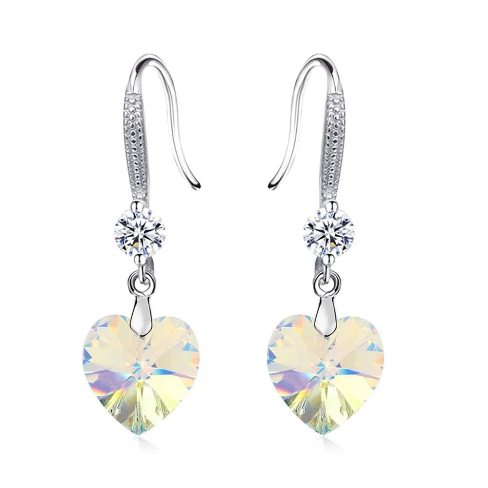 

S925 стерлингового серебра желтое сердце циркон роскошные серьги-гвоздики для женщин элегантные ювелирные изделия оптом 2024 трендовые ювелирные изделия серебряный