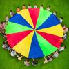 2M/4M Diameter Kids Outdoor Teamwork Game Prop Rainbow Parachute Toys Jump Bag Bounce Play Mat School Activity Puzzle Game
