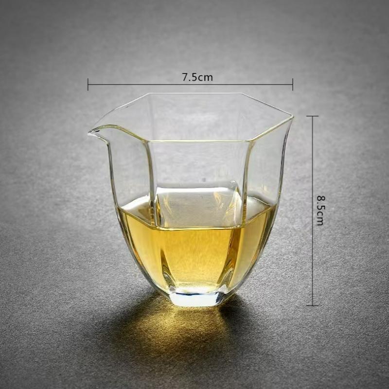 220ML Japanese Transparent Heat-resistant Glass Teacup Pitcher Divide Tea Cha Hai Justice Cup Fair Mug Drinkware Accessories New