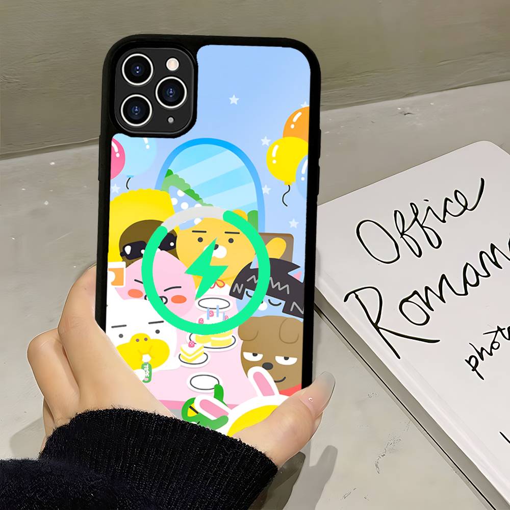 Cartoon K-KAKAO CUTE F-FRIENDS Magnetic Phone Case For IPhone 16 15 14 13 12 11 17 Pro Max Plus Wireless Charge Cover