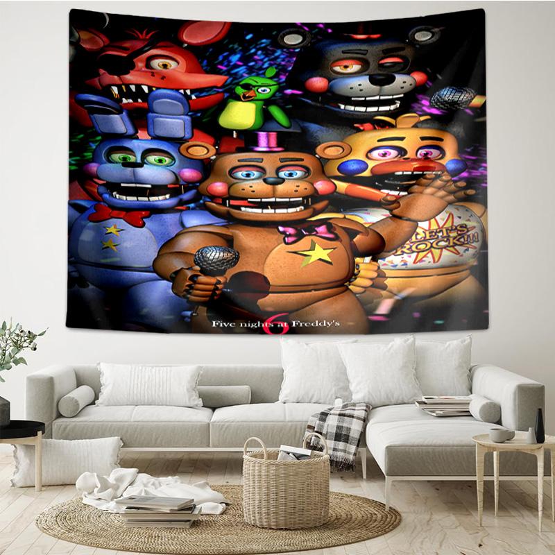 Five Nights At Bears Horror Tapestry Hanging for Bedroom,Livingroom, Playroom,Decor Art Room Wall Tapestry Holiday and Birthday Gifts