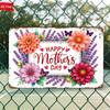 Tin Sign Happy Mothers Day Floral Garden Butterflies D Metal Wall Decor Plaque Vintage Style for Mom Gift Hanging Wall Art Hom