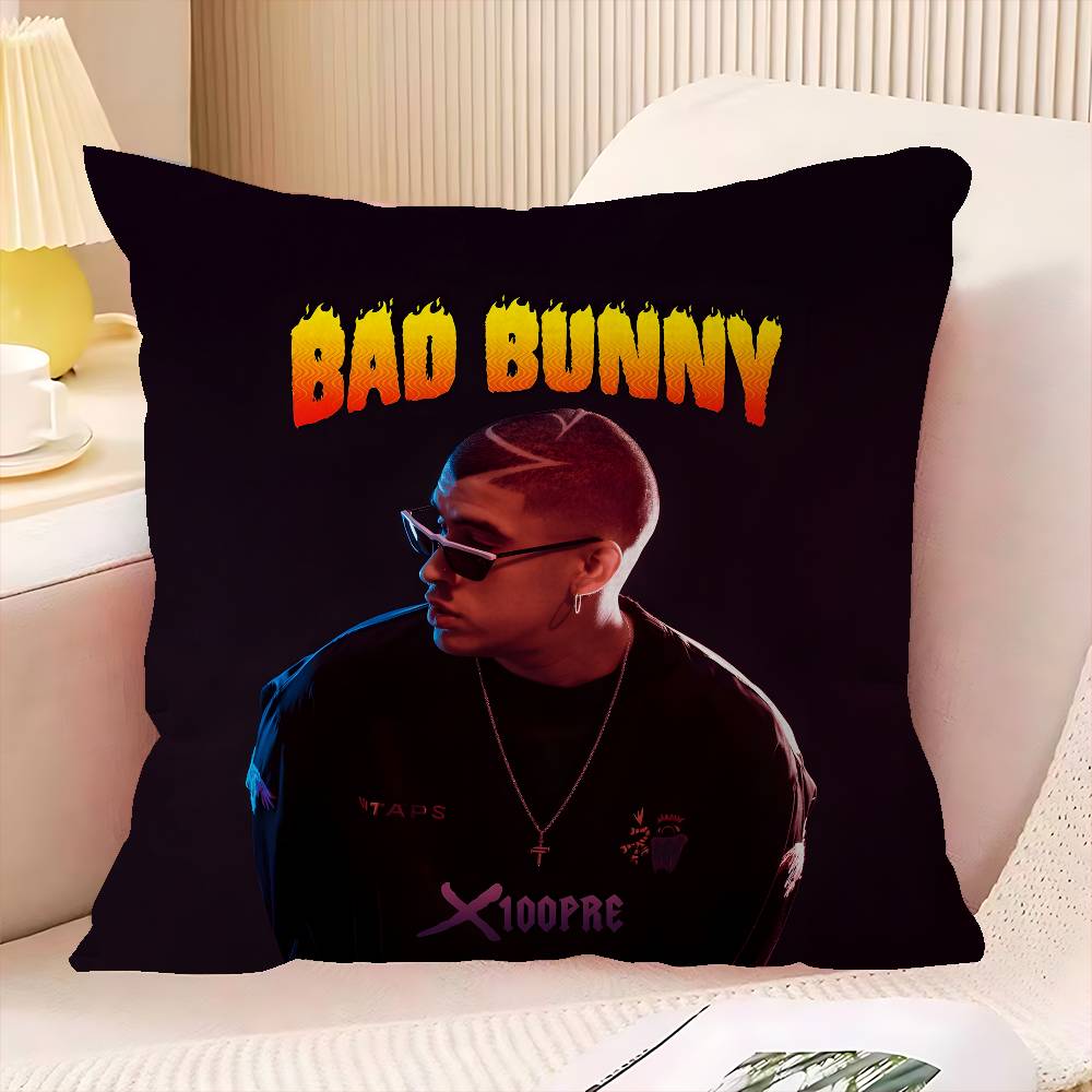 Federa cuscino cantante Bad Bunny copricuscino divano decorazione stanza casa regalo bambini