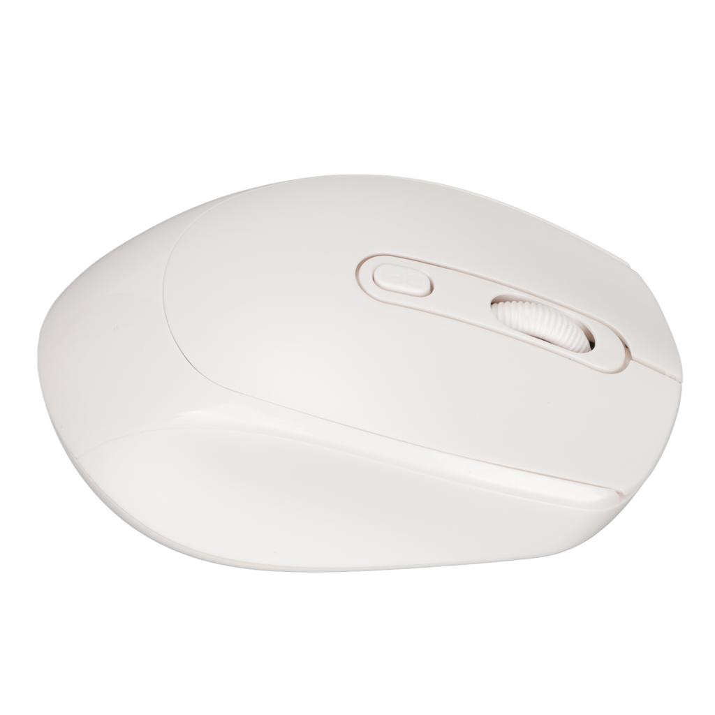 Wireless Mechanical Mouse Ergonomic Design 3 Level Adjustable DPI 1600DPI 2.4G USB Rechargeable MouseWhite