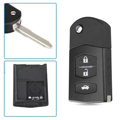 2 3 Buttons Remote Key Fob Shell Case Folding Flip with Uncut Blade for Mazda 3 5 6