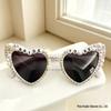 Pink Heart Pearl Sunglasses with English Letter Design for Girls' Birthday Parties
