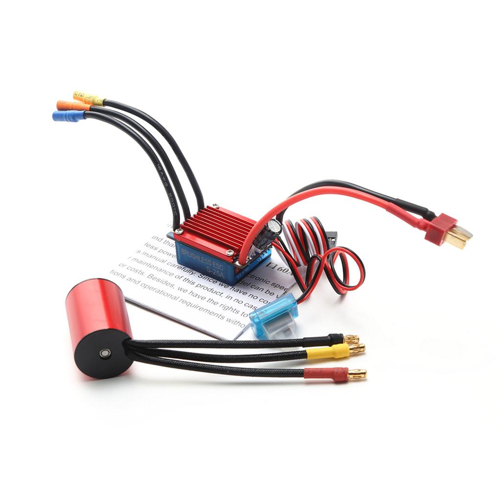 4800KV, CNC NaMachined 6061 T6 Htsink, Red Racing Car Brushless Motor, Programming Card for   Fit