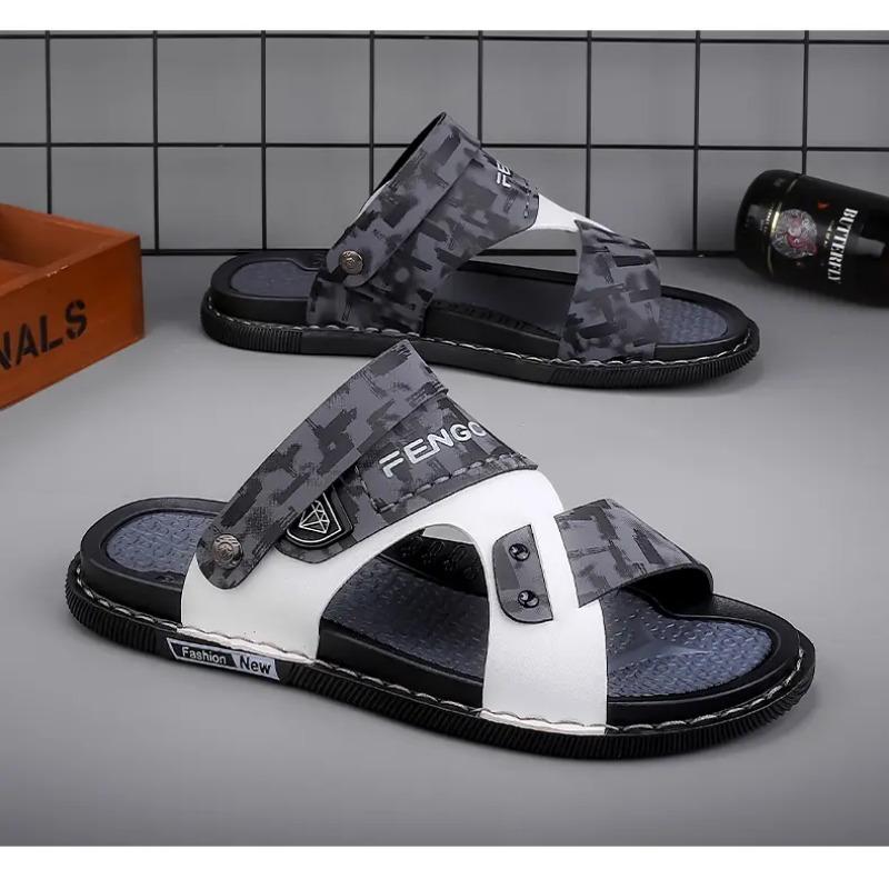 Sommer Komfort Strandurlaub Wasserdichte Ledersandalen Herren Leder Klassisch Outdoor Herren Sandalen Dual-Use Hausschuhe