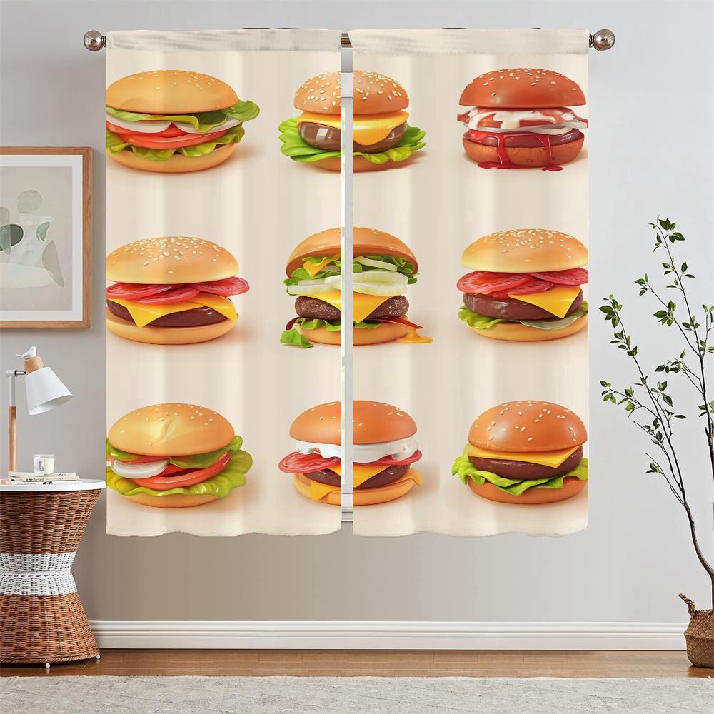 

Гамбургские оконные жалюзи Кухонные шторы Набор из 2 штук Современное украшение дома Шторка с бусинами Подхваты Тюль для украшения гостиной W50xH70cmx2pcs-CL