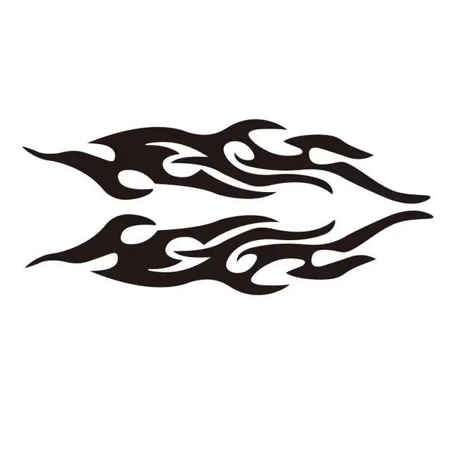 Evrensel Kendin Yap Alev Vinil Çıkartma Etiketi Su Geçirmez Araba Motosiklet Benzin Deposu İçin Su Geçirmez Motosiklet Alev Çıkartma Kiti Çıkartmalar