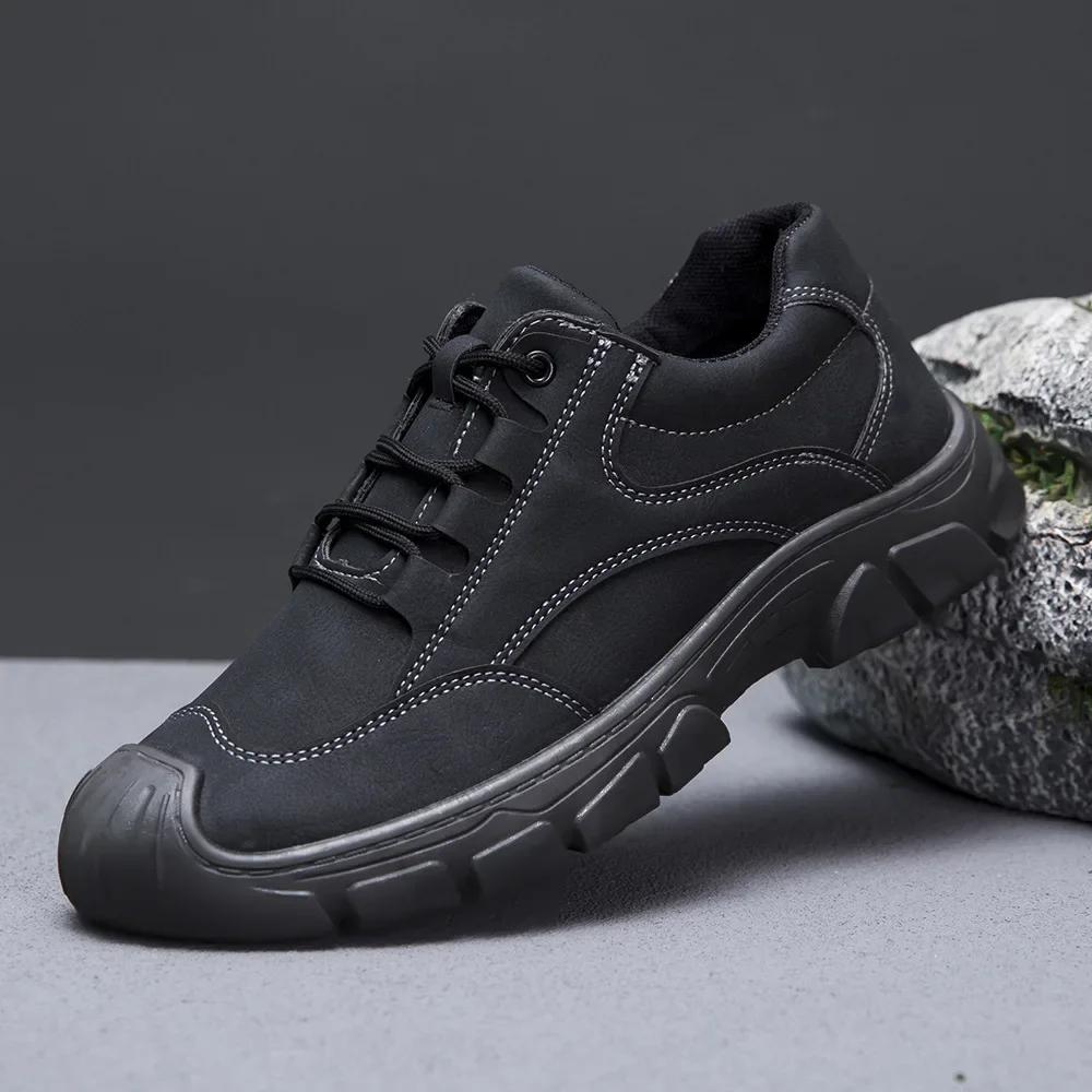 

Модные мужские кроссовки для активного отдыха, нескользящая походная обувь для мужчин, удобная повседневная обувь на шнуровке, прочная рабочая обувь для мужчин на платформе 39