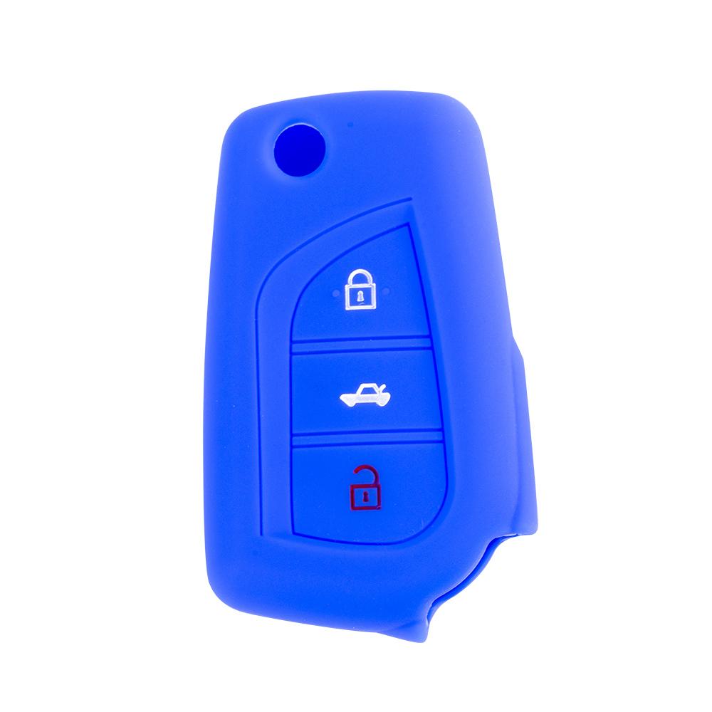 3 Knoppen Siliconen Auto Afstandsbediening Sleutelhoesje Voor Toyota Auris Corolla Yaris Rav4 Camry Scion Tc Im 2013-