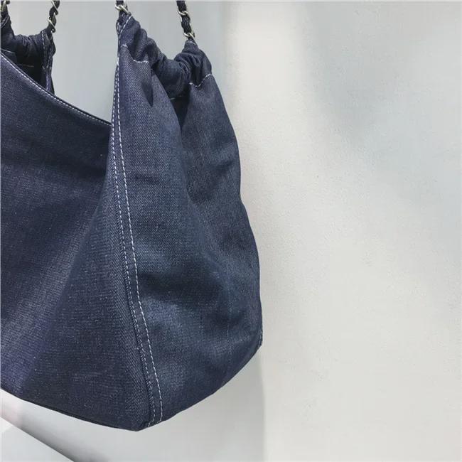 2023 Korean-Inspired Women's Large Capacity Denim Canvas Shoulder Bag