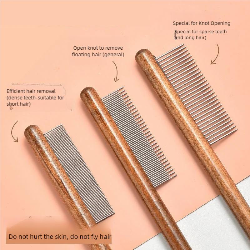 Katzenkamm, Katzenkammbürste, Langhaar-Katzennadelkamm, offene Knoten zum Entfernen schwimmender Haare, Zubehör für Haustierreihen