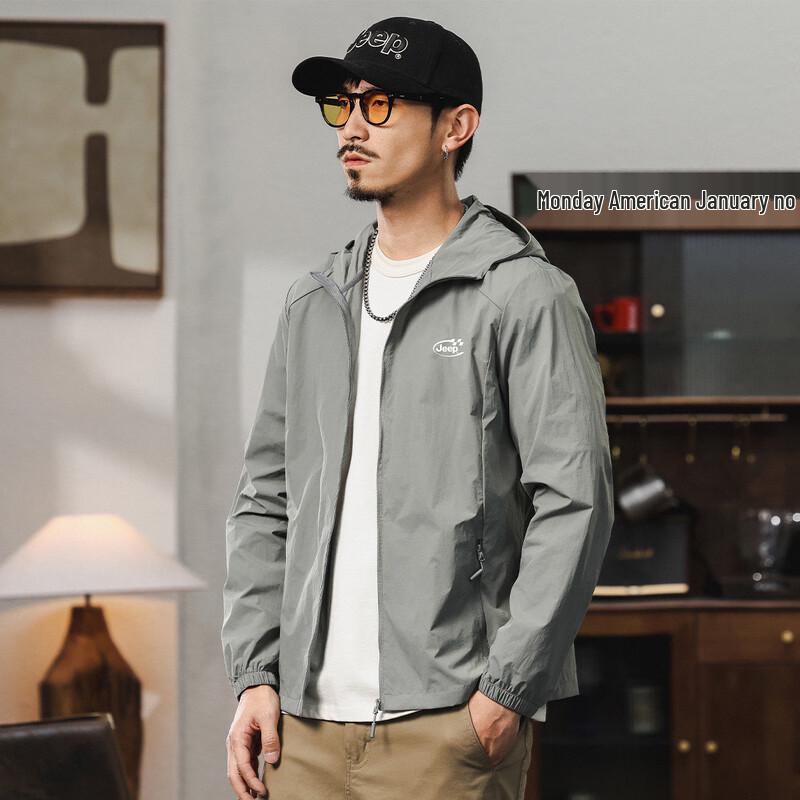 JEEP Men's Summer Lightweight Casual Hooded Outdoor Jacket