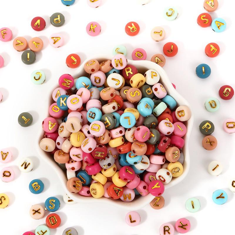 Acrylic Letter Beads for Kids' Jewelry Making – Educational DIY Beading Accessories