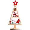 Christmas Tree with Pendants Wooden Tabletop Decor, Hollow Xmas Ornament, Farmhouse Vintage Style Decor Desktop Centerpiece for Holiday Party