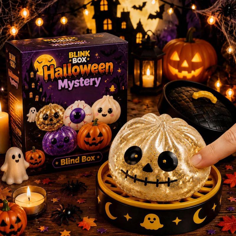Ghost Bun Squishy Toy Maltose Stress Relief Halloween Gift Creative Decompression Toy Birthday Gift Set