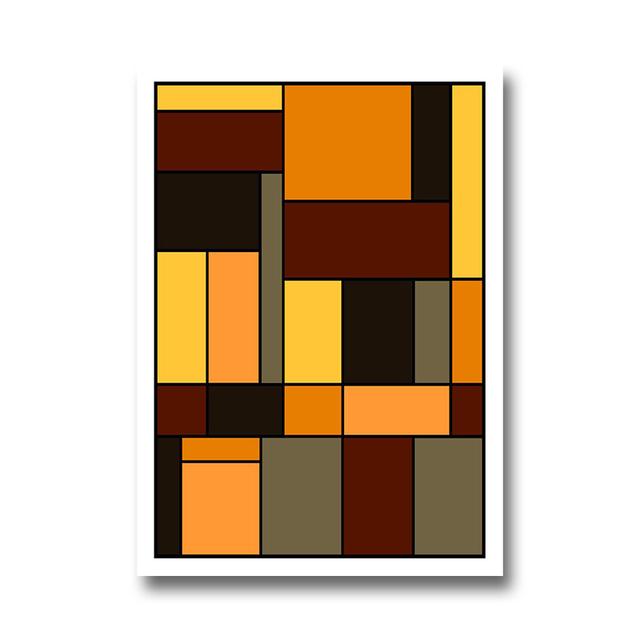 Mondrian Inspired Canvas Art Paintings Colorful Posters and Prints Abstract Wall Art Pictures for Living Room Home Decoration No Frame