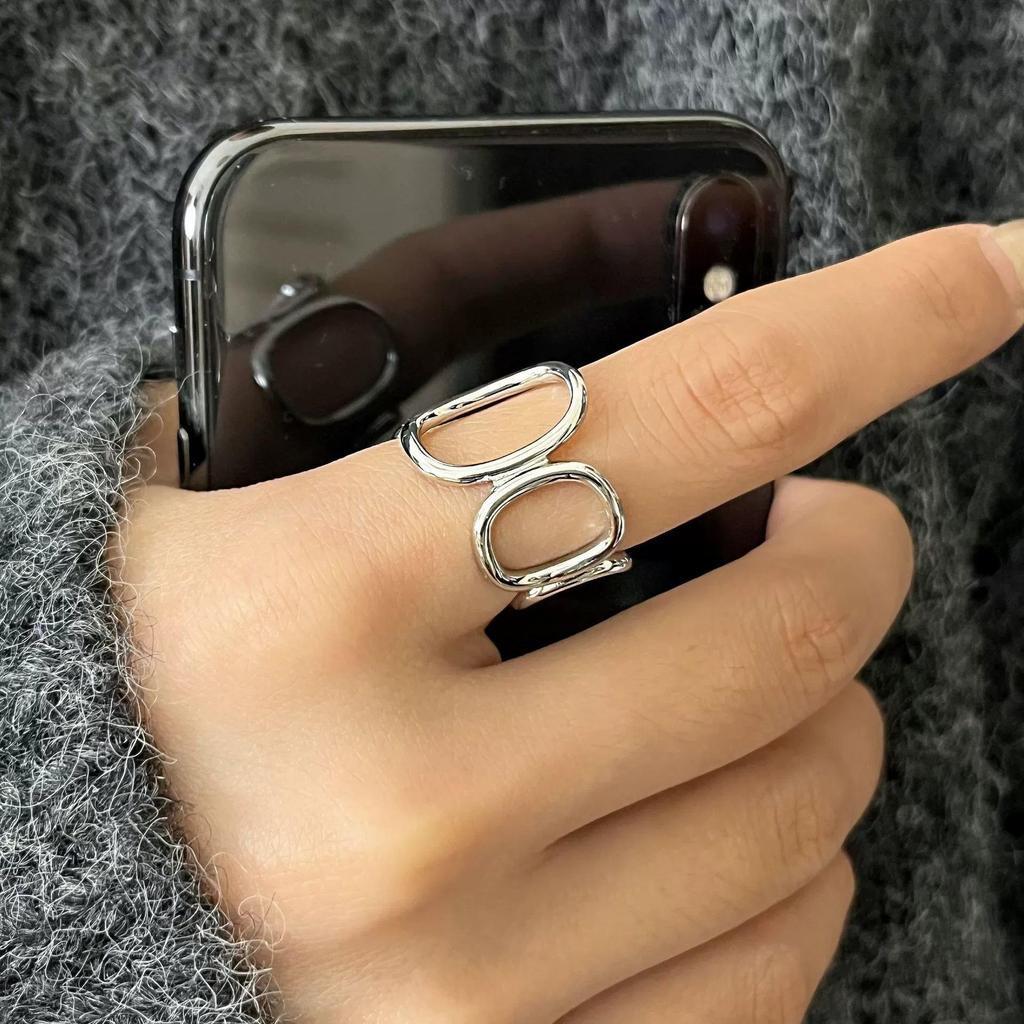 Trendy Hollow Irregular Design Open Ring for Women – Versatile Hip Hop Style