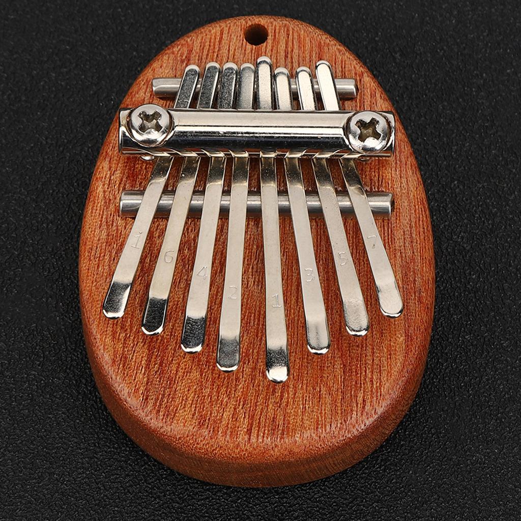 Thumb Piano 8 Keys Mini Portable Acrylic Material Decoration Gift Musical InstrumentOval Crude Wood