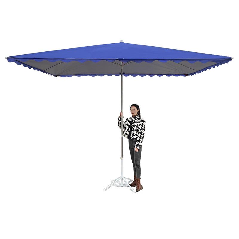 Large Outdoor Rectangular Sunshade Umbrella - Commercial Folding Awning for Courtyard