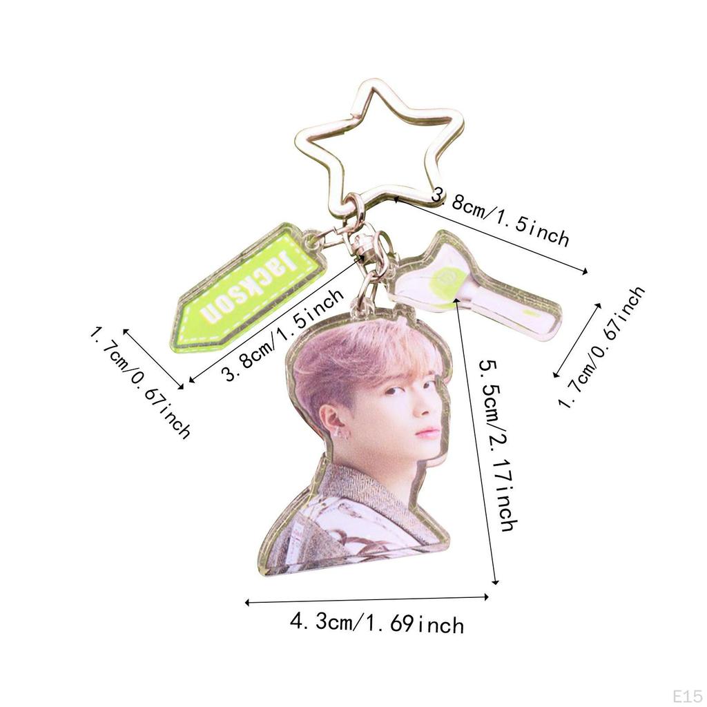 Acrylic Keychain Portable Versatile Adorable Keyring for Women Birthday Gift Style A