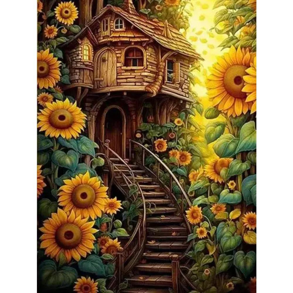 DIY Full Round Diamond Painting Cross Stitch 3D Cute Animal Flower Home Scene Decorative Art Diamond Painting 5d Diamond Art Painting