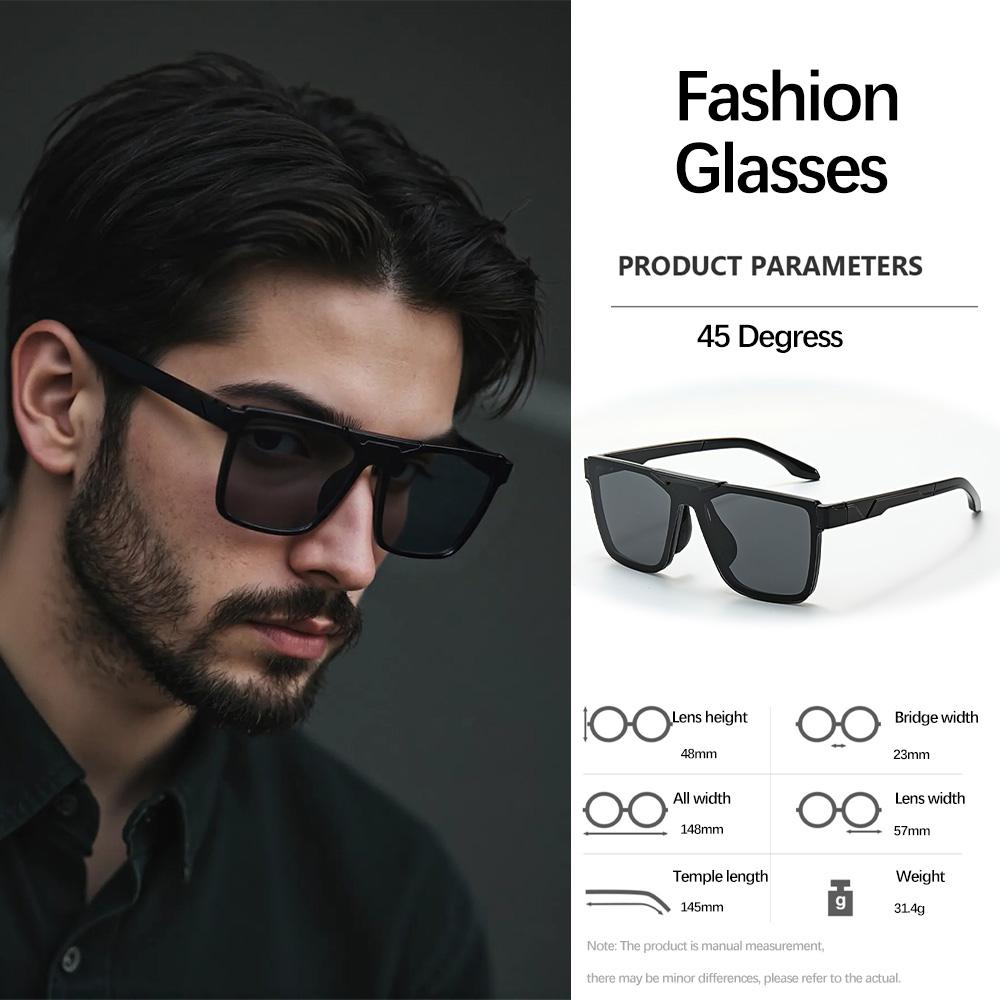 Modern Minimalist Square Sunglasses For Both Men And Women Urban Light Luxury Style Commuting Glasses Frame Mens Sunglasses