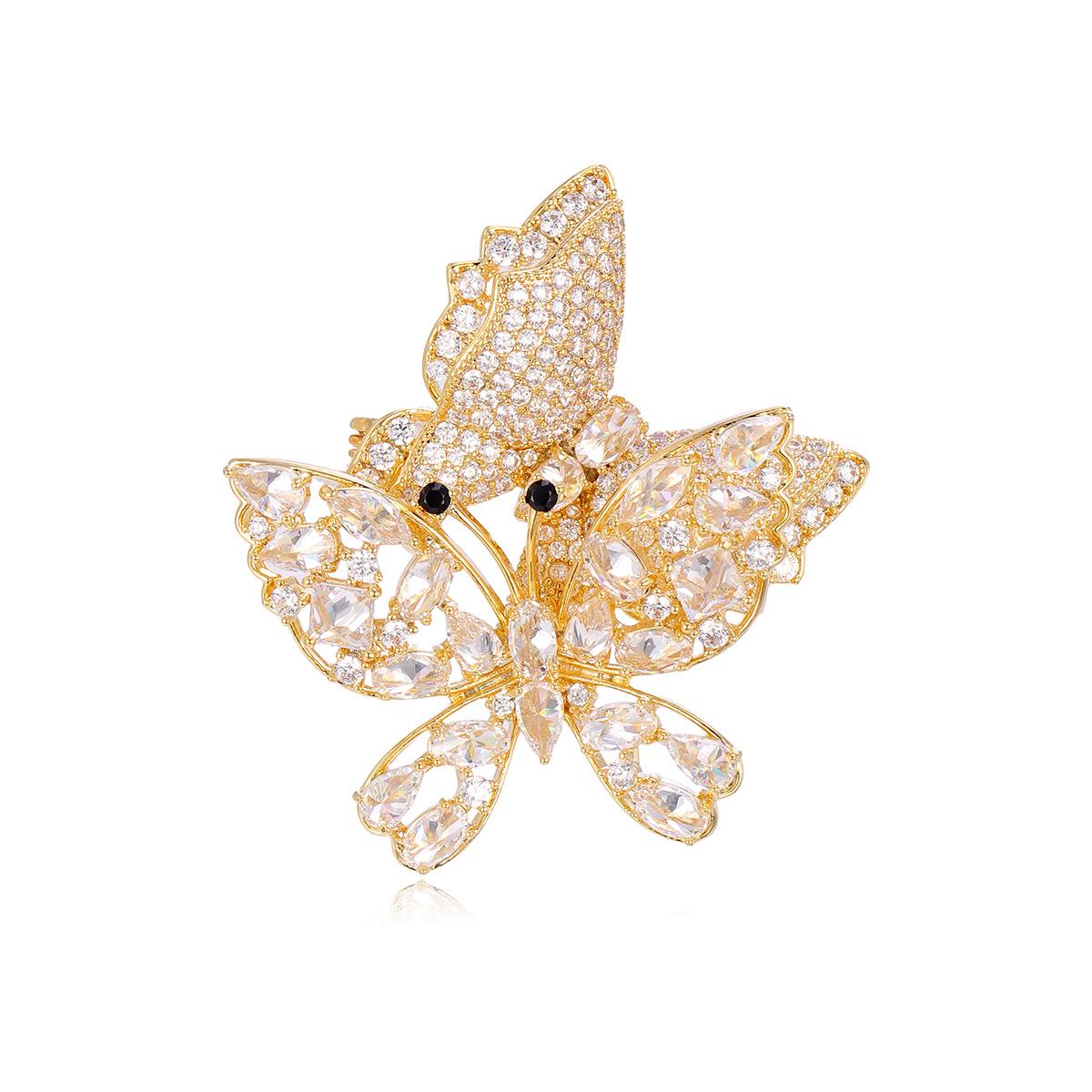 Western Liang Phoenix Brooch: High-Quality Copper Zircon, Luxury Corsage in Hot Style.
