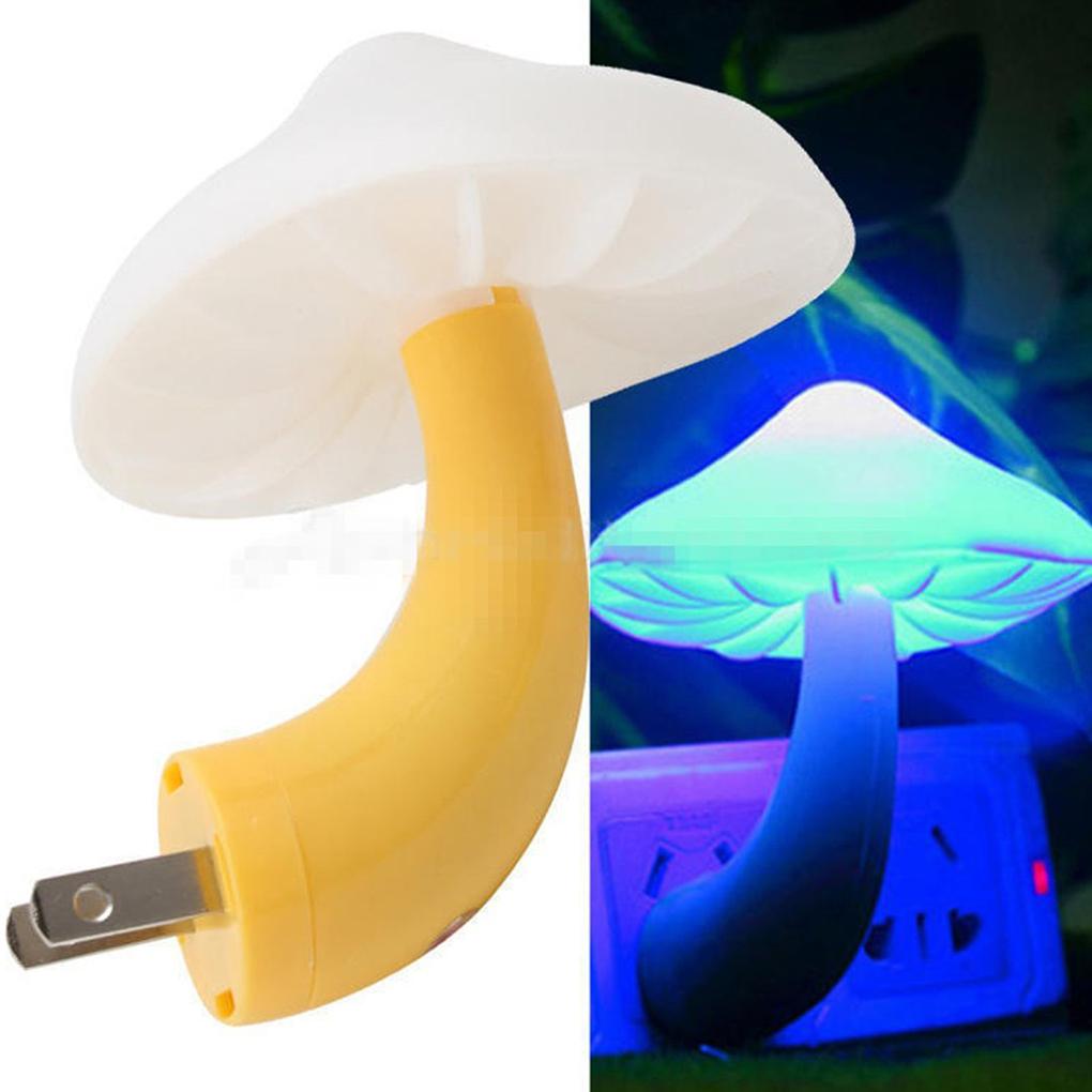 Sensor Night Light Mushroom LED Lamp US Plug Romantic Colorful Home Decor