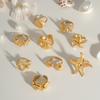 2025 Summer Ocean Rings For Women Gold Color Stainless Steel Shell Starfish Charm Figure Accessory