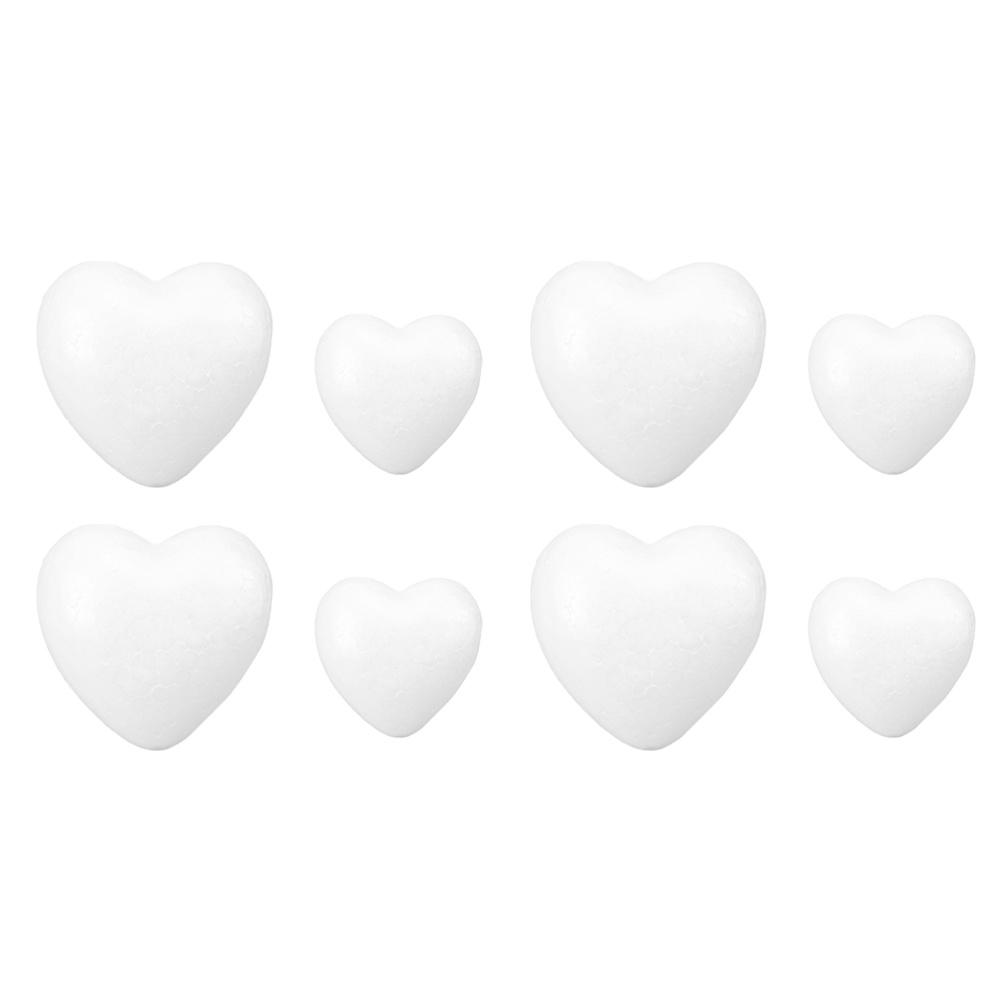 24Pcs White Solid Heart DIY Craft Wedding Decoration Valentine's Day Party Centerpiece Wedding Ornament Models
