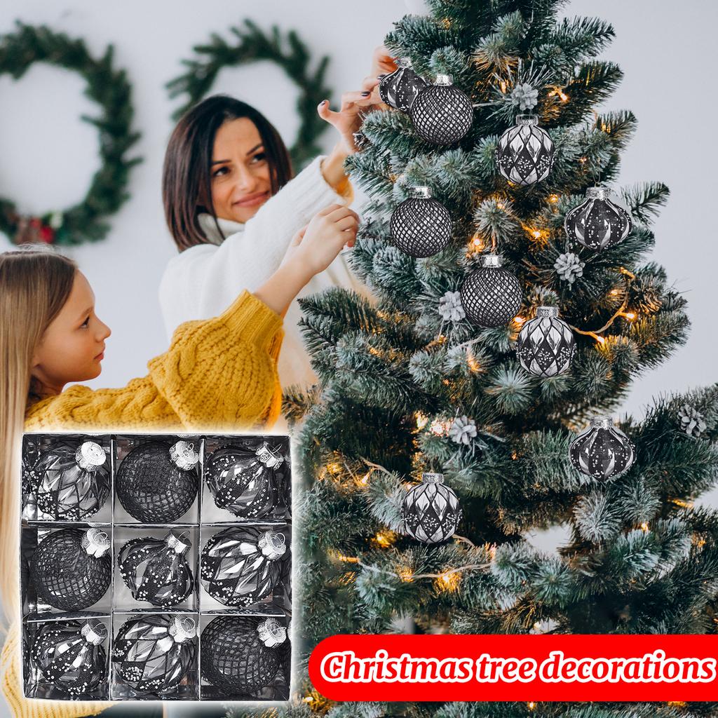 8cm 9pc Christmas Tree Decoration Party Decoration PET Christmas Ball