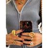 New Autumn and Winter Women's Zipper Cardigan Sweater Long Sleeved Slim Elastic Sweater Solid Color Personalized Street Outfits