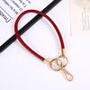 Trendy 6mm Leather Cord Keychain: Fashionable Wrist Strap Mobile Phone Lanyard