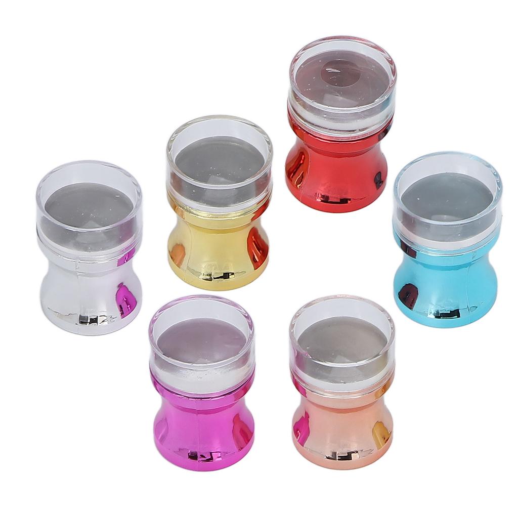 6pcs Nail Art Stamper Transparent Silicone Manicure Art Stamper for DIY Nail Decoration