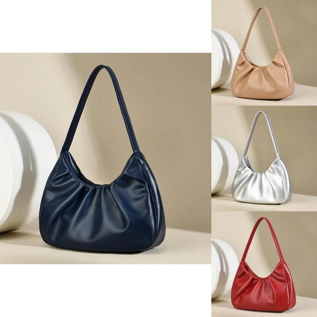 Elegant High-quality Pleated Underarm Bag For Women In Pure Color Stylish Design