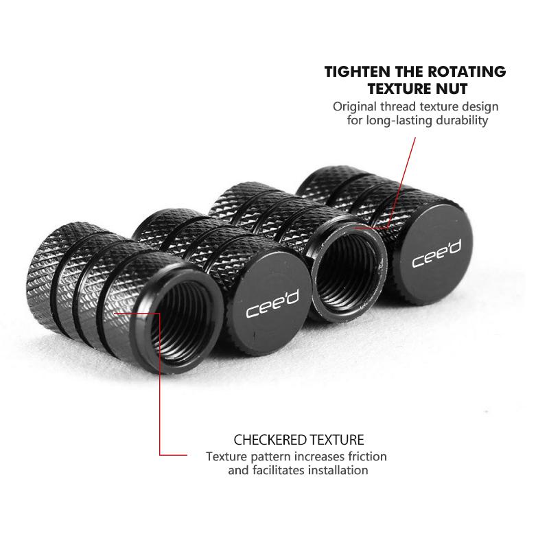 4pcs Car Wheel Tire Air Valve Cap Stem Dustproof Cap Cover For KIA Sportage Ceed Sorento Cerato Optima Picanto Rio Soul pgncs50