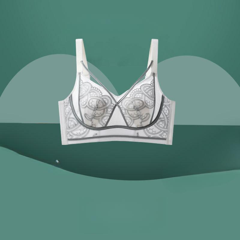 Summer Thin Rabbit Ear Bra for Women Without Steel Ring Adjustment Plus Size Bra for Women Gathering Bra