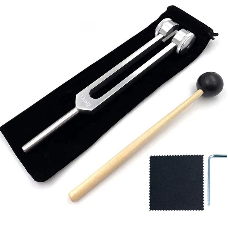Tuning Fork 128Hz 136.1Hz 256Hz 384Hz with Activator Hamme for Resonance Healing Nervous System Tuning Fork Health Care