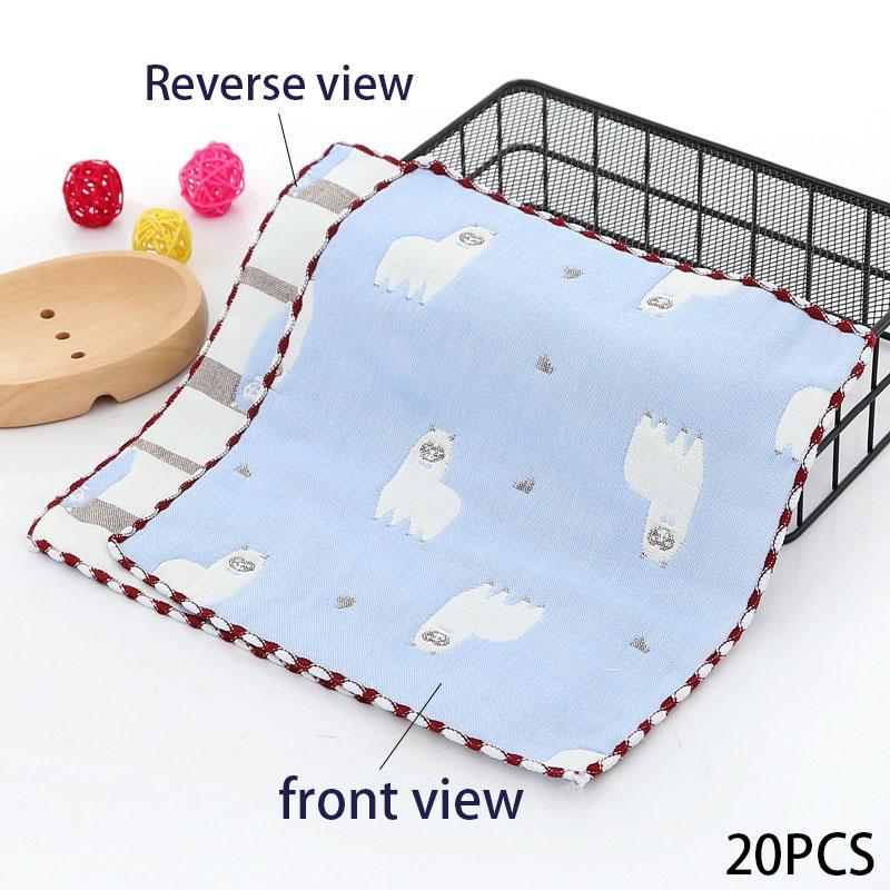 Sechslagige Mullwindel Klasse A Quadratisches Handtuch, Reines Baumwoll-Kleintuch, Weiches und Saugfähiges Baby-Stick-Waschlappen