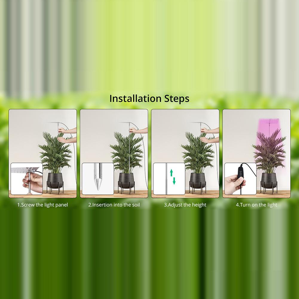 LED Plant Growth Lamp USB Charging Full Spectrum Lifting Light Dimmable Phyto Lamp for Seedling Green Plant Aquarium Succulent