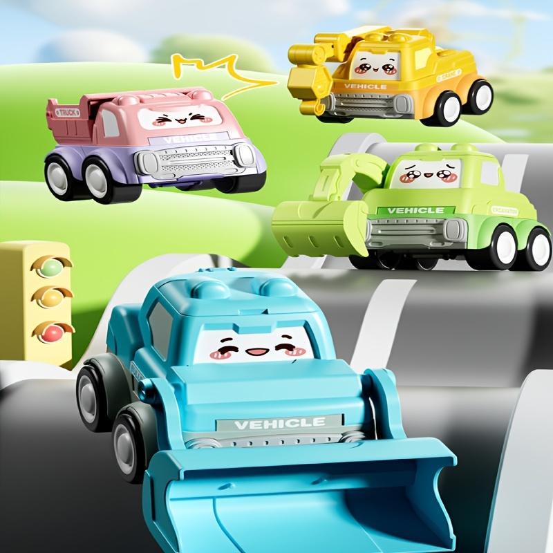 Q-Version Cartoon Trägheitsgleiten Langlebiges Gelenk Bewegliches Ingenieurspielzeugauto Lernspielzeug für Jungen und Mädchen Weihnachtsgeschenk