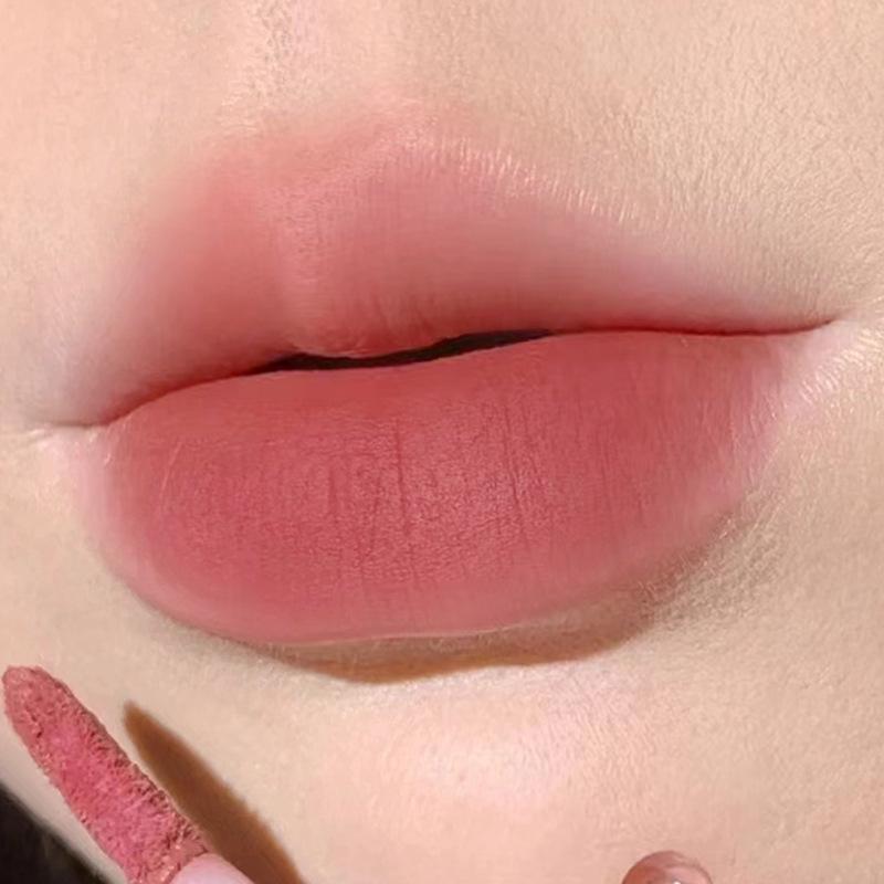 PinkyFocus Matte Velvet Lip Mud Set: Capsule Lip Gloss for Nude Makeup - Ideal for Students