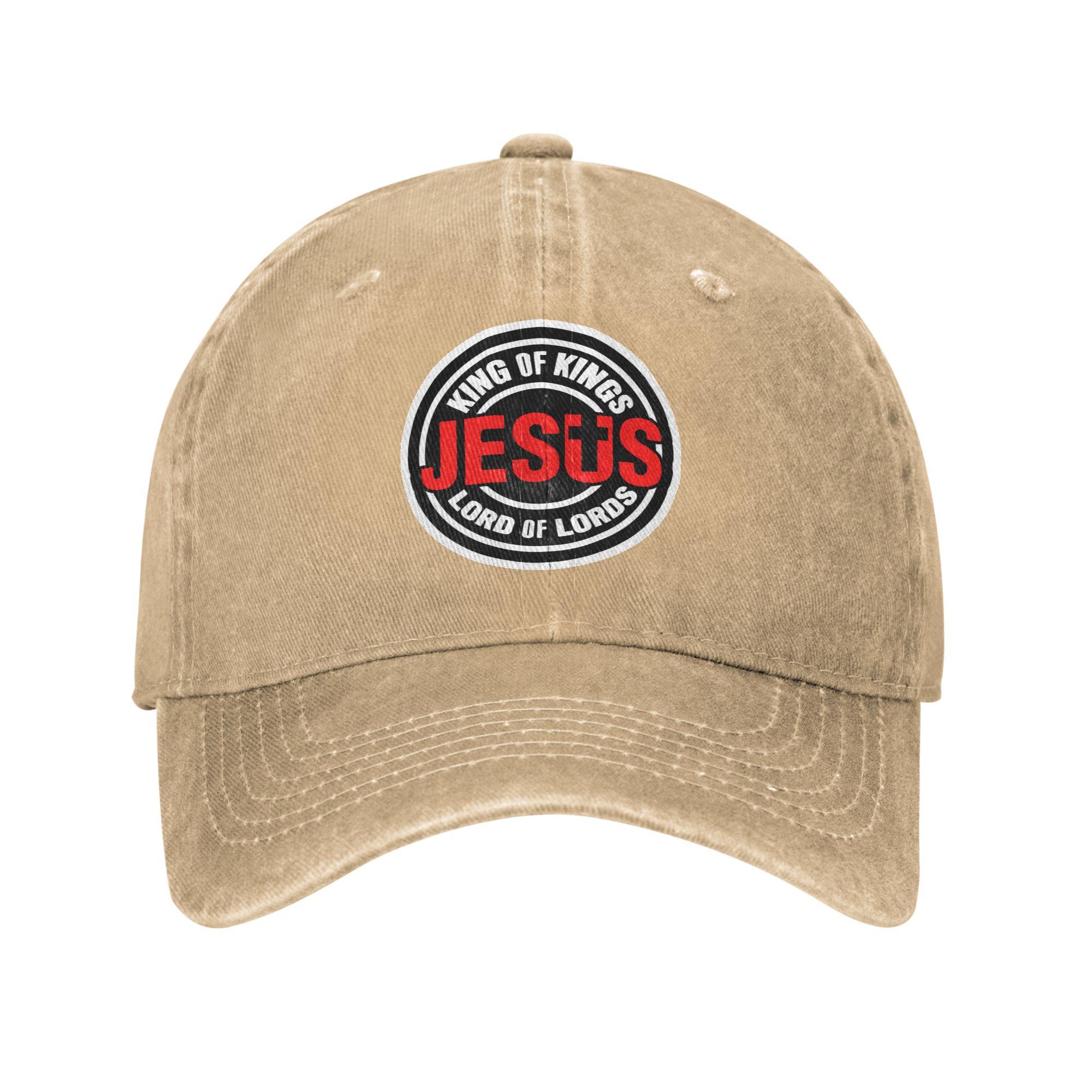

Jesus Christ Yeshua Denim Baseball Caps Snapback Baseball Hats Breathable Casquette Outdoor for Men s And Women s One Size